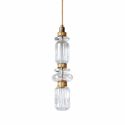 Mini Danza glass pendant light Model H 3.9 inch wide by 22.4 inch tall
