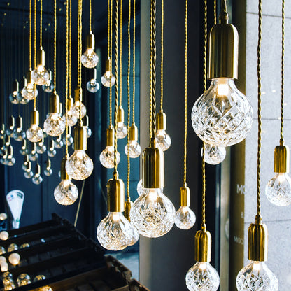Diamante cut-glass pendant light highlighting a high-end retail boutique display