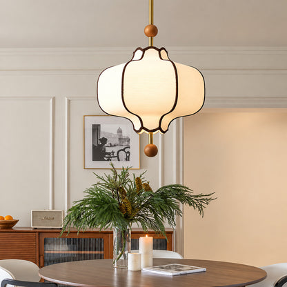 Small Dynasty lantern pendant light over a cozy breakfast nook