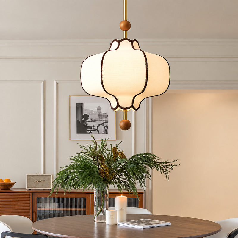Small Dynasty lantern pendant light over a cozy breakfast nook
