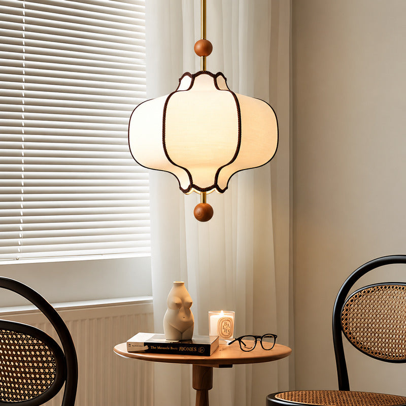 Small Dynasty lantern pendant light over a cozy breakfast nook