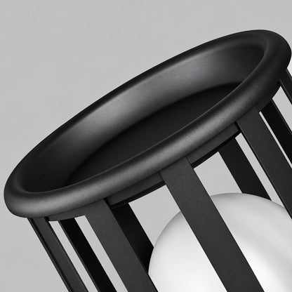 Faceta outdoor garden light shown with an optional planter tray holding greenery