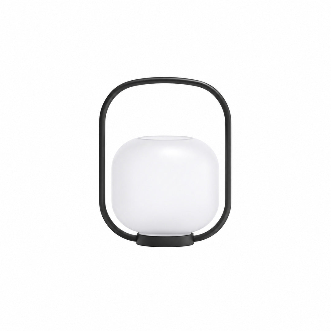 Large 20.5-inch USB-rechargeable Falo portable lantern on an outdoor dining table