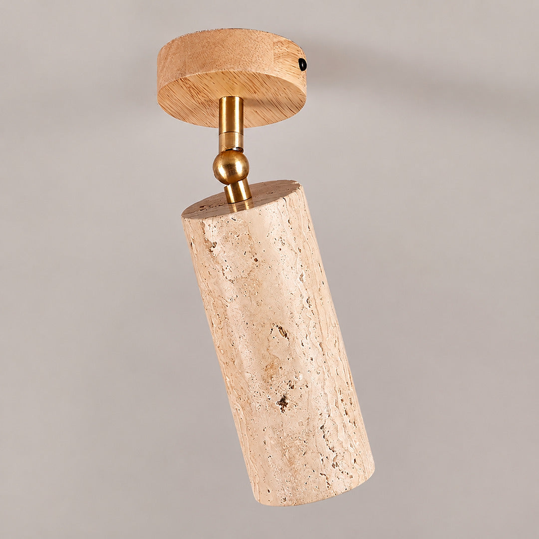 Faro travertine spotlight wood color yellow travertine adjustable ceiling accent minimalist white background
