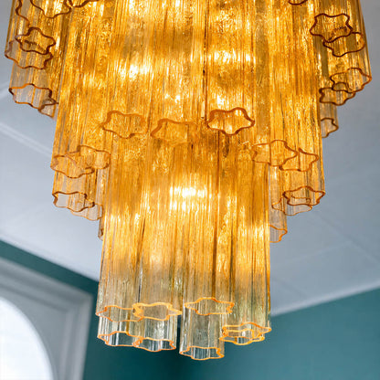 Fiora yellow golden Murano glass tube translucent hand blown Italian craftsmanship detail close up unique premium exclusive quality artisan