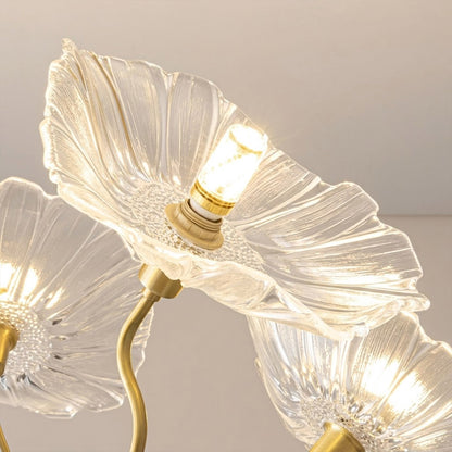 Fleur hand blown frosted glass petals close up art glass craftsmanship detail individual unique organic shape texture