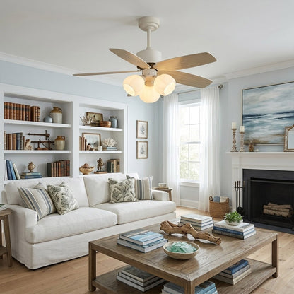 Florette 3 light ceiling fan in dining nook breakfast area cozy small space