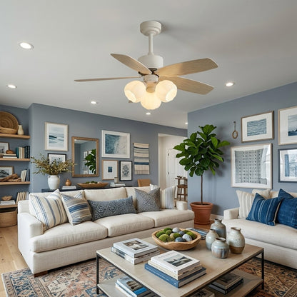 Florette 3 light ceiling fan in dining nook breakfast area cozy small space