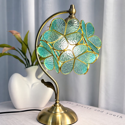 Foglia glass table lamp adding a nature-inspired accent to a home office desk