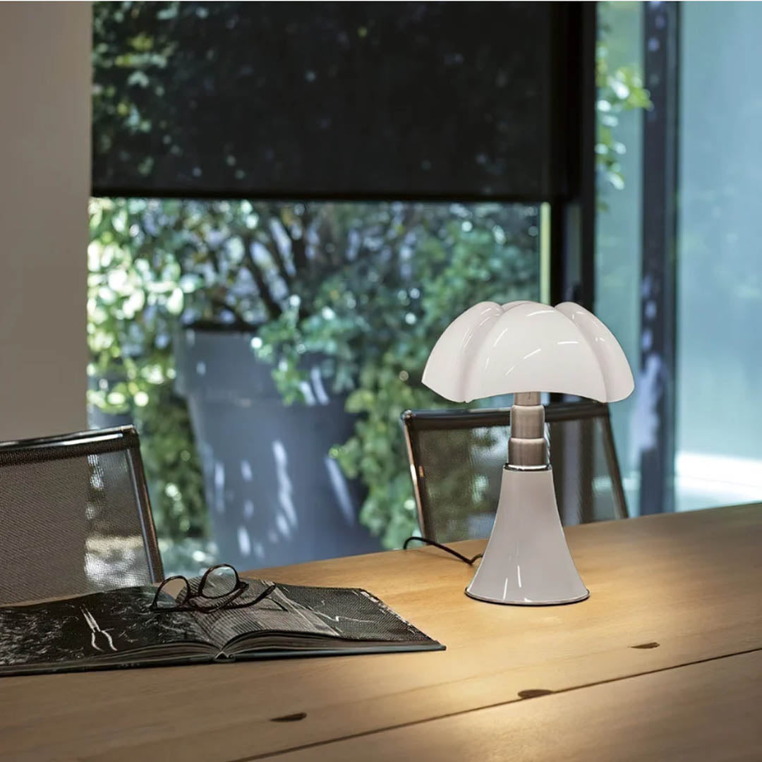 Fungo table lamp small 11.2 inch black modern home office desk workspace mid century modern mushroom bat wing sculptural designer touch dimmer 3 color functional creative lifestyle interior American home