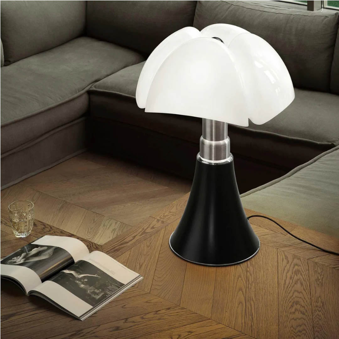 Fungo table lamp large 33.9 inch black modern living room console table statement mid century modern mushroom bat wing sculptural designer icon warm ambient dramatic sophisticated lifestyle interior American home
