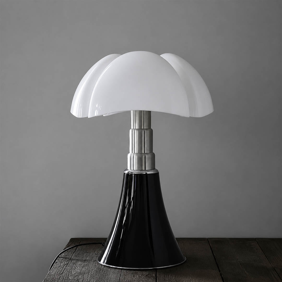 Fungo table lamp large 33.9 inch white modern dining room sideboard buffet console mid century modern mushroom bat wing sculptural designer statement warm ambient entertaining lifestyle interior American home