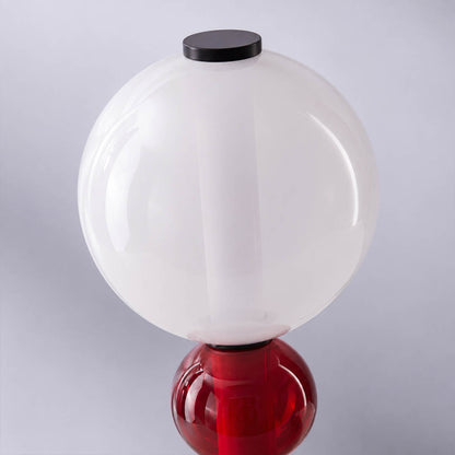 Gemma stacked glass pendant light hand-blown art glass candied red green smoked translucent texture craftsmanship detail close up unique