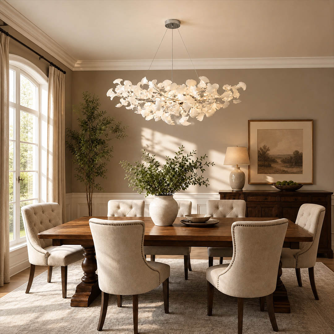 Gingko Chandelier Style A Model A flagship 70.9 inch boutique restaurant private dining hospitality commercial modern mid century warm ambient sculptural elegant lifestyle interior