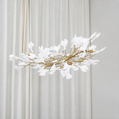 Gingko Chandelier Style A 8 configurations complete range Model A B combined uniform height 21.7 rectangular volume scale comparison side by side residential to flagship reference