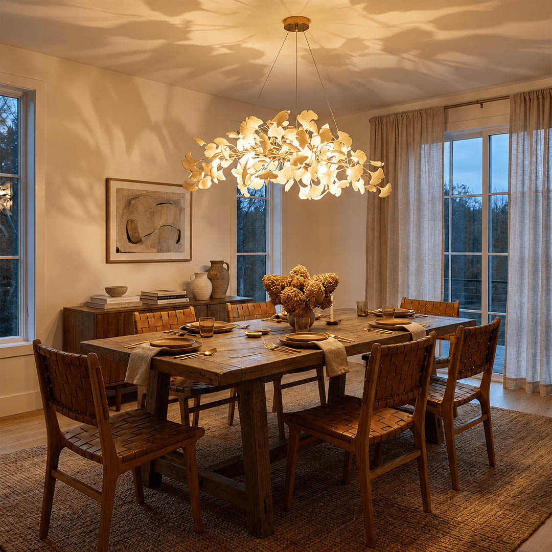 Gingko Chandelier Style A Model A flagship 70.9 inch boutique restaurant private dining hospitality commercial modern mid century warm ambient sculptural elegant lifestyle interior

