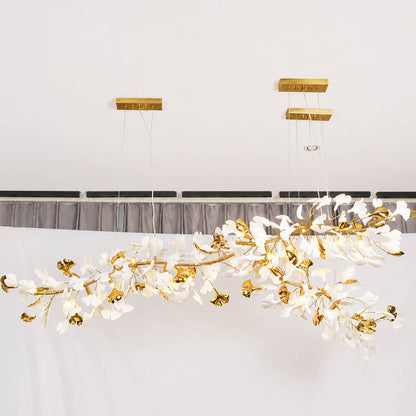 Gingko Chandelier Style B Model C uniform height 31.5 inch modern primary bedroom sculptural ceiling anchor statement mid century warm ambient botanical lifestyle interior