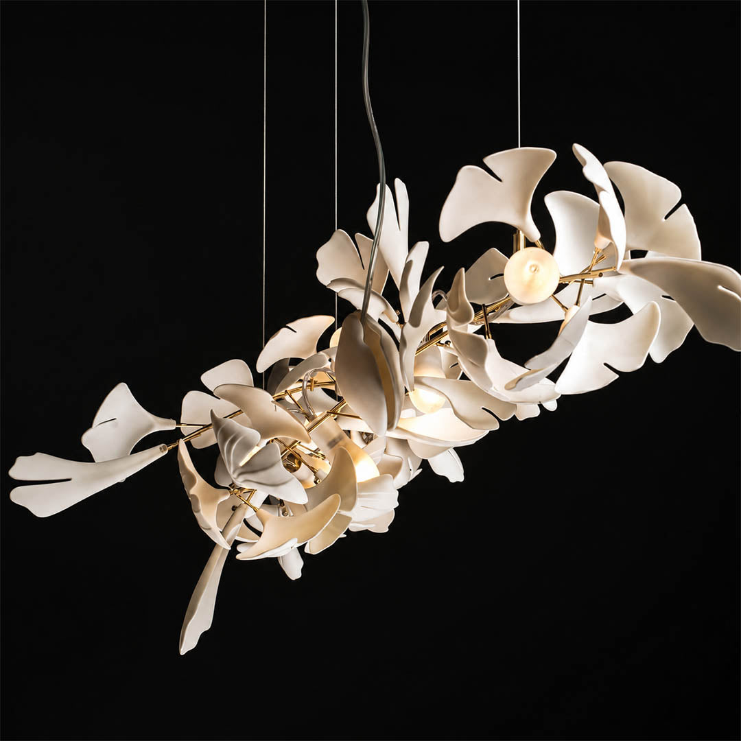 Gingko Chandelier Style B 11 configurations complete range Model A B C combined scale comparison side by side residential to statement reference