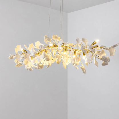 Gingko Chandelier Style B two thin steel wire suspension system adjustable length one way valve installation modern architectural sophisticated detail close up