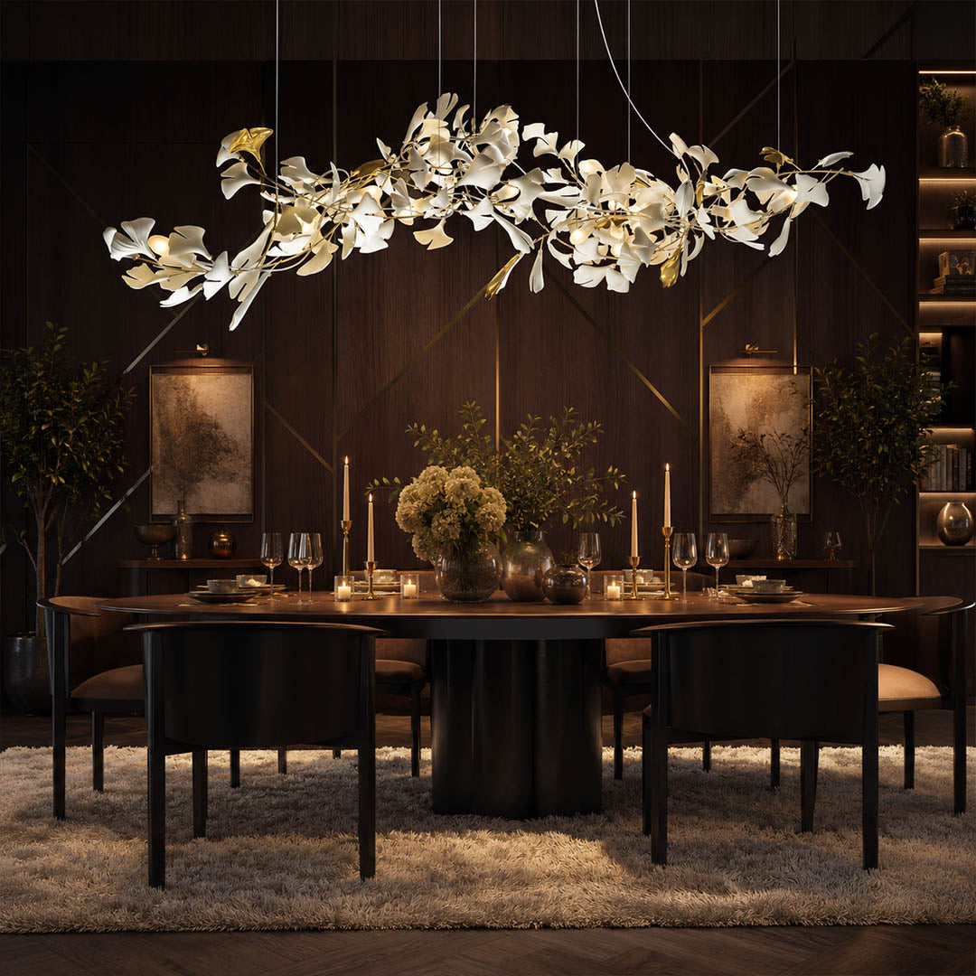 Gingko Chandelier Style B Model A adjustable flagship 59.1 inch boutique restaurant private dining hospitality commercial mid century warm ambient sculptural bendable branches botanical lifestyle interior