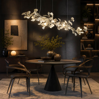 Gingko Chandelier Style B Model C uniform height compact 23.6 inch modern small dining nook 4 seat cozy mid century warm ambient sculptural botanical lifestyle interior