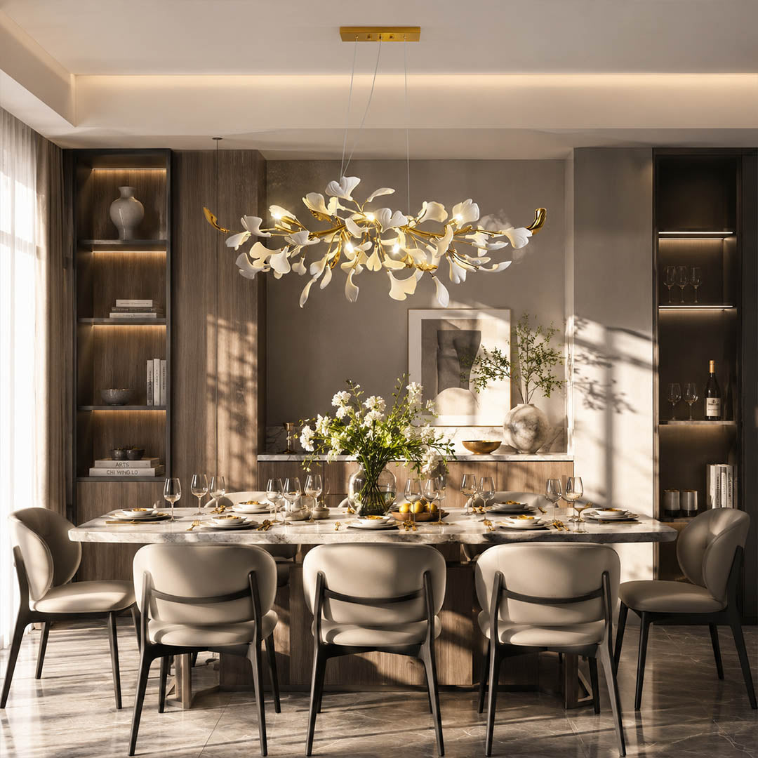 Gingko Chandelier Style B Model A adjustable flagship 59.1 inch boutique restaurant private dining hospitality commercial mid century warm ambient sculptural bendable branches botanical lifestyle interior