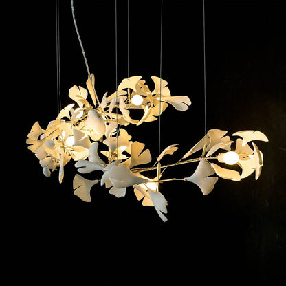 Gingko Chandelier Style B two thin steel wire suspension system adjustable length one way valve installation modern architectural sophisticated detail close up