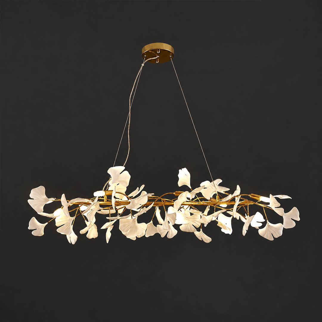 Gingko Chandelier Style B 11 configurations complete range Model A B C combined scale comparison side by side residential to statement reference