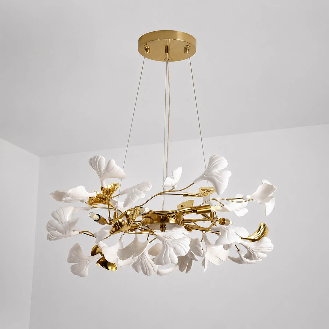 Gingko Chandelier Style D Model A classical radial vs Model B extended arrangement side by side comparison radial pattern choice reference architectural