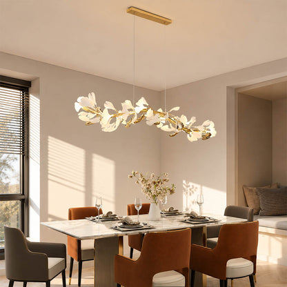 Gingko Chandelier Style E Model A dense round drum 39.4 inch boutique restaurant fine dining hospitality commercial modern french country warm ambient sculptural elegant lifestyle interior