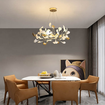 Gingko Chandelier Style F Model C proportional 47.2 inch fine dining restaurant private dining hospitality commercial mid century modern warm ambient botanical lifestyle interior