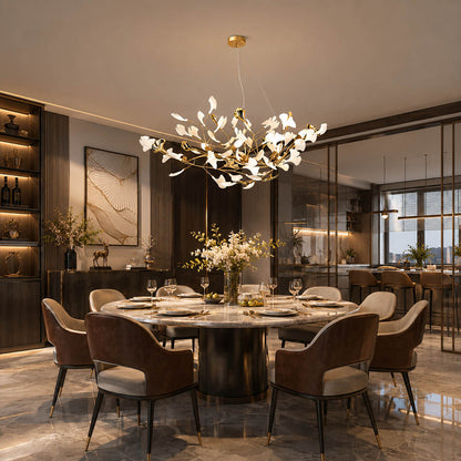 Gingko Chandelier Style F Model C proportional 47.2 inch fine dining restaurant private dining hospitality commercial mid century modern warm ambient botanical lifestyle interior