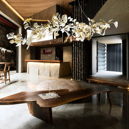 Gingko Chandelier Style J mega 372 inch grand hotel atrium mega ballroom commercial architectural sculptural statement mid century modern botanical hospitality lifestyle interior
