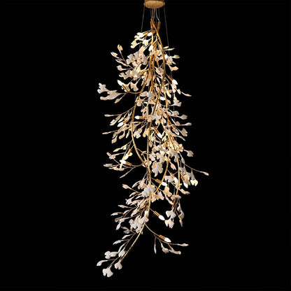 Gingko Chandelier Style L Model A linear rectangular vs Model B round vertical shape comparison side by side choice helper ceramic porcelain