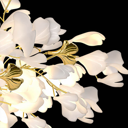 Gingko Chandelier Style L Model A linear rectangular vs Model B round vertical shape comparison side by side choice helper ceramic porcelain