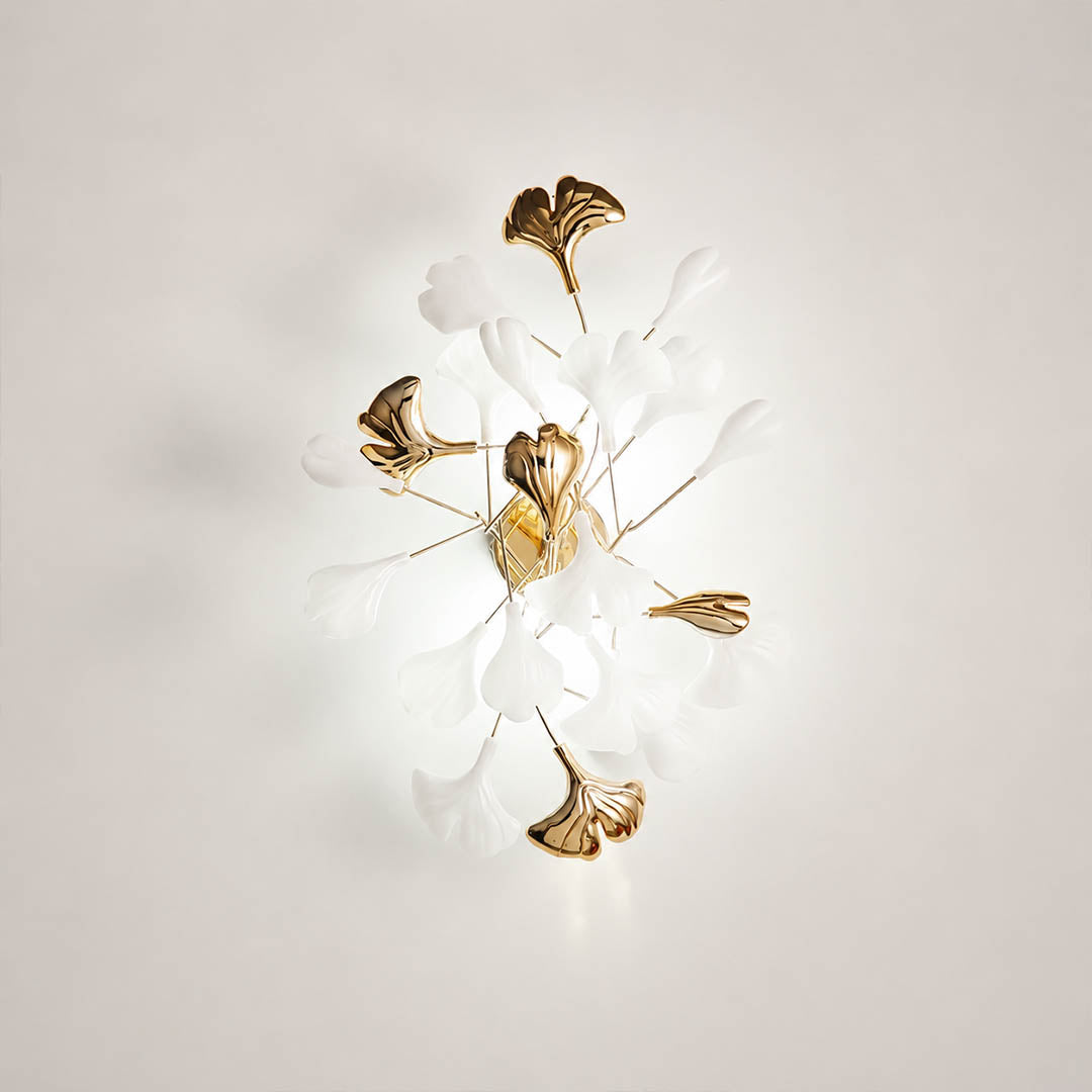 Gingko Sonia single ceramic hand-glazed white porcelain ginkgo leaf botanical soft-matte finish detail close up craftsmanship