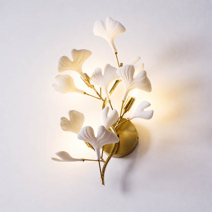 Gingko Sonia gold metal branches polished mid century art deco organic tree structure architectural detail close up
