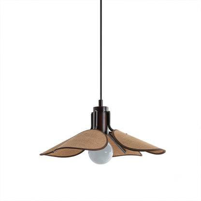 Givora handwoven fabric pendant light Light Brown natural wood ring Wabi Sabi Scandinavian 20 inch round bar white background