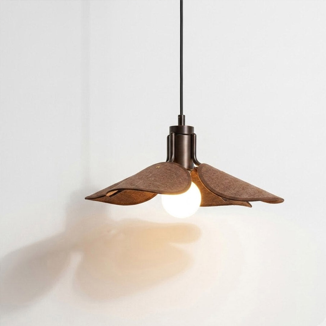 Givora fabric pendant light Light Brown versus Dark Brown side by side color comparison choice helper Wabi Sabi handwoven