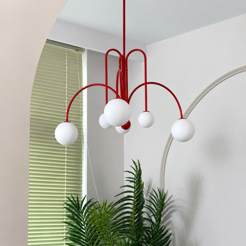 Grand Gran Finale glass chandelier as a clustered focal point in a double-height entryway