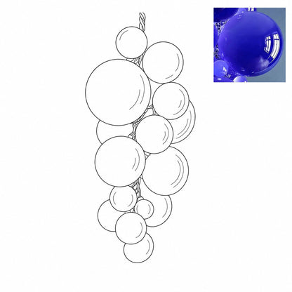 Medium 47.2-inch blue Grappolo glass chandelier over a kitchen island