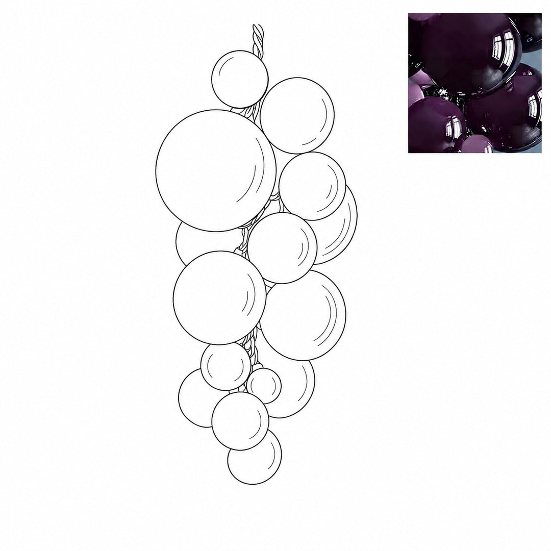 Medium 47.2-inch purple Grappolo glass chandelier in a modern living room