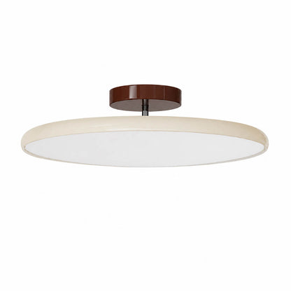 Halden swivel slim LED flush mount ceiling light Cream warm ivory shade terracotta canopy modern minimalist Scandinavian white background