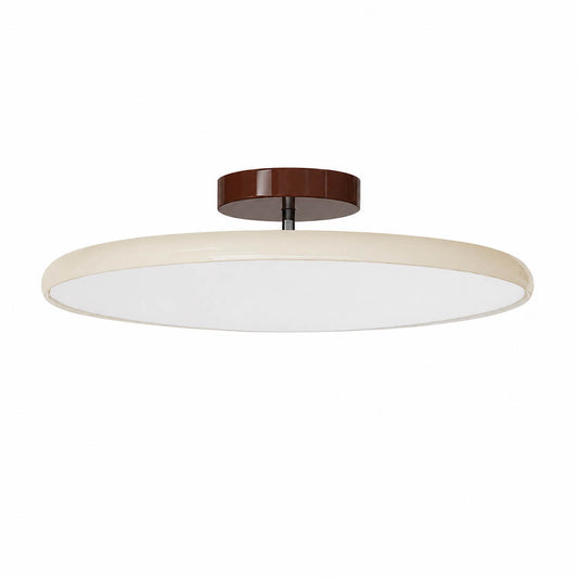 Halden swivel slim LED flush mount ceiling light Cream warm ivory shade terracotta canopy modern minimalist Scandinavian white background