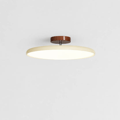 Halden swivel slim LED flush mount ceiling light Cream warm ivory shade terracotta canopy modern minimalist Scandinavian white background
