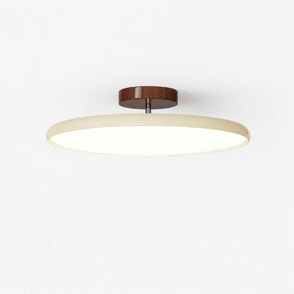 Halden swivel slim LED flush mount ceiling light Cream warm ivory shade terracotta canopy modern minimalist Scandinavian white background