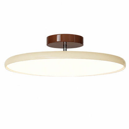 Halden swivel slim LED flush mount ceiling light Cream warm ivory shade terracotta canopy modern minimalist Scandinavian white background