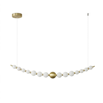 Halia pearl ring chandelier  diameter brass frame pearl globes white background