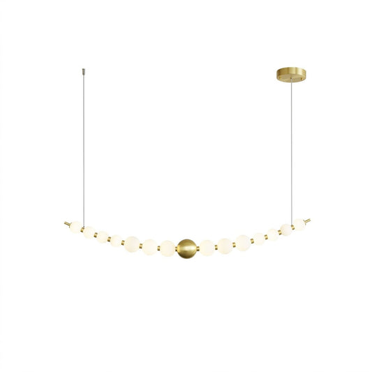 Halia pearl ring chandelier  diameter brass frame pearl globes white background