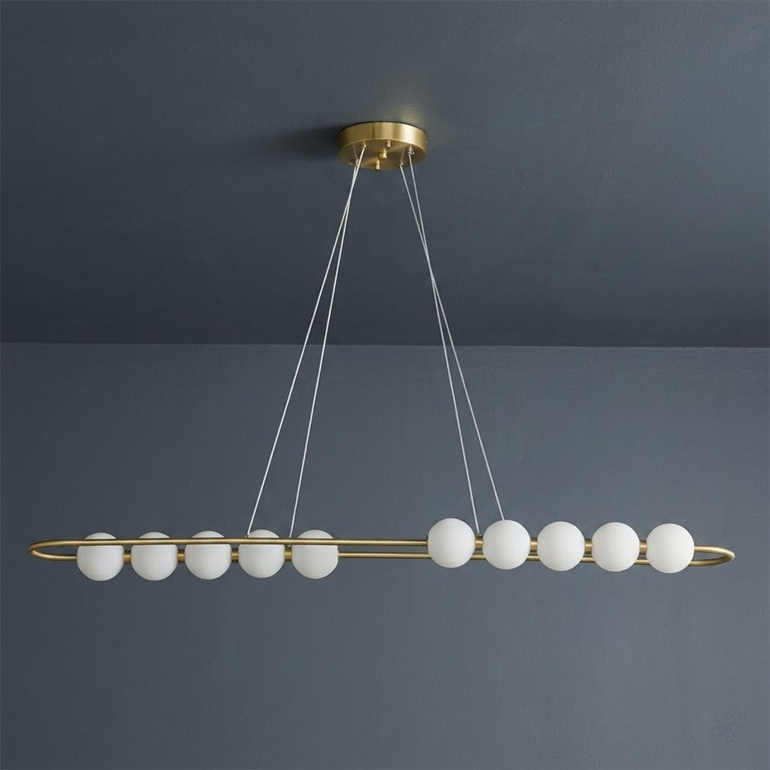 Halia pearl ring chandelier six size configurations comparison 32 to 49 inches diameter